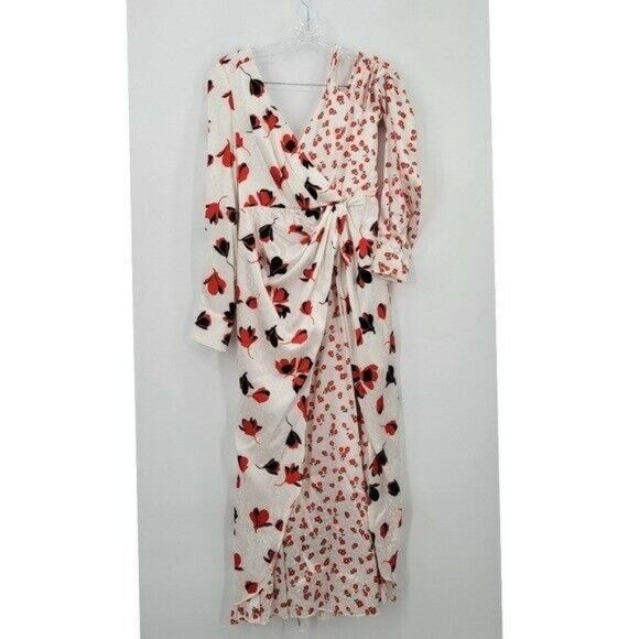 O.P.T Emilia Dress White Floral Satin - Picture 2 of 12